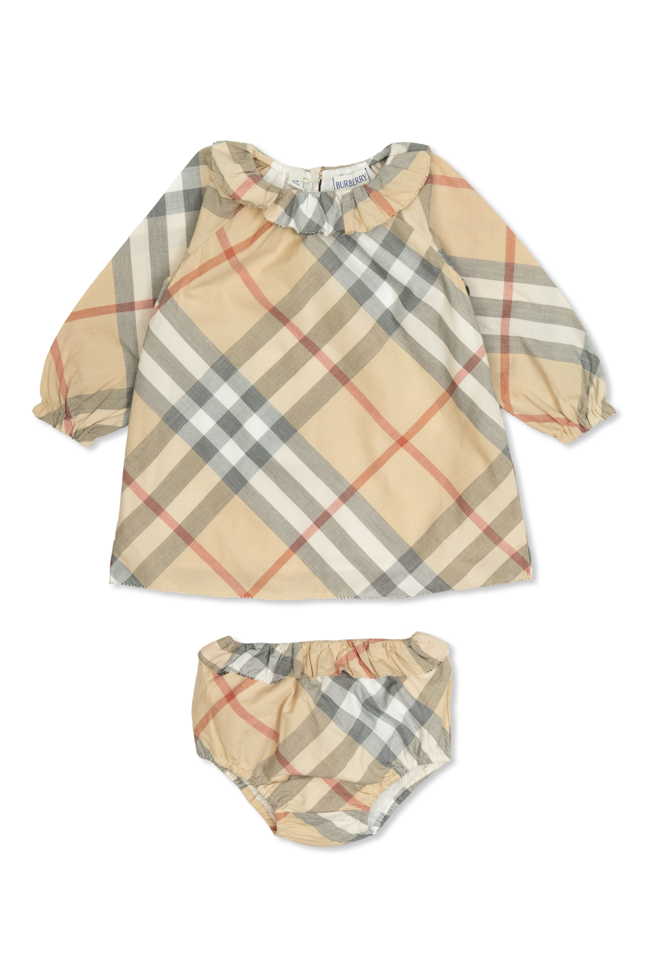 burberry ramsay military green runners Beige Dress with check pattern mit burberry Kids Tgkb5Shops Switzerland